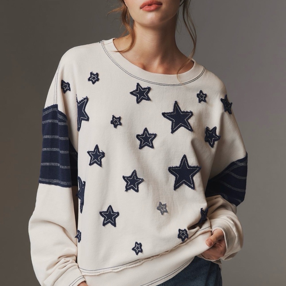 Anthropologie Pilcro Star Patterned Sweatshirt great condition